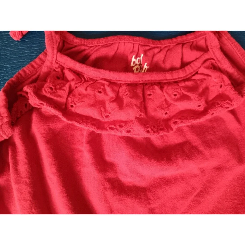 shirt 18 months Baby B Gosh girl tank red lace trim summer